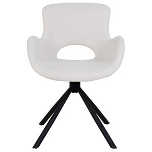 Sixty- chaise pivotante 360° en tissu écru (x2)