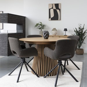 Sixty- chaise pivotante 360° en tissu taupe (x2)