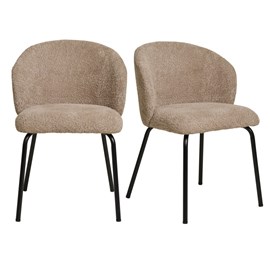 Sophie- chaise en tissu bouclé beige (x2)