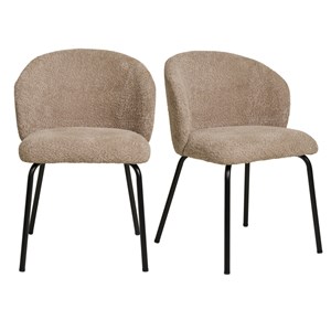 Sophie- chaise en tissu bouclé beige (x2)