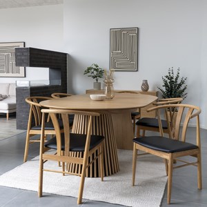 Sven-fauteuil de table en chêne massif et pu noir (x2)