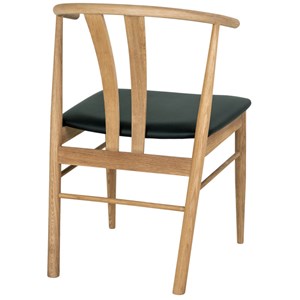 Sven-fauteuil de table en chêne massif et pu noir (x2)