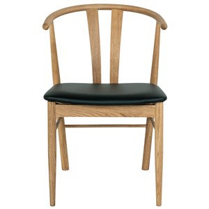 Sven-fauteuil de table en chêne massif et pu noir (x2)