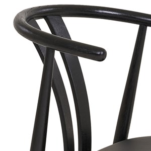 Sven-fauteuil de table en hêtre massif noir et pu noir (x2)