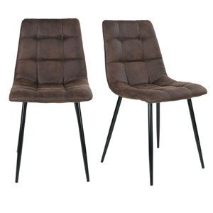 Svin- chaise vintage brun et acier noir (x2)