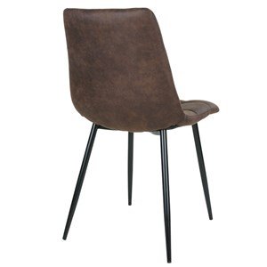 Svin- chaise vintage brun et acier noir (x2)