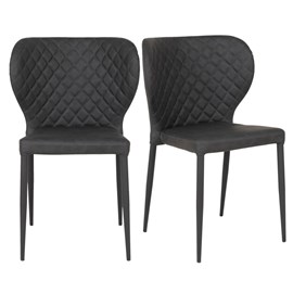 Vars-chaise en cuir synthétique gris foncé (x2)
