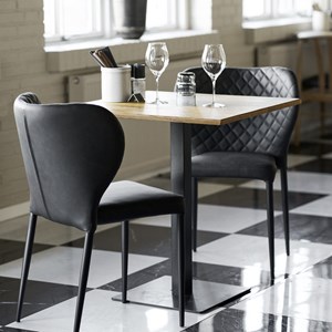 Vars-chaise en cuir synthétique gris foncé (x2)