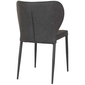 Vars-chaise en cuir synthétique gris foncé (x2)