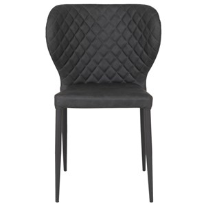 Vars-chaise en cuir synthétique gris foncé (x2)