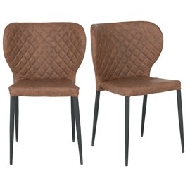 Vars-chaise en cuir synthétique marron (x2)