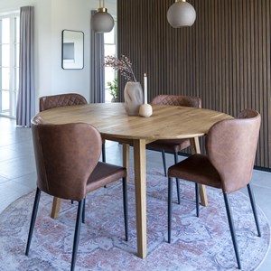 Vars-chaise en cuir synthétique marron (x2)