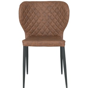 Vars-chaise en cuir synthétique marron (x2)