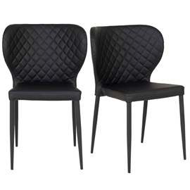 Vars-chaise en cuir synthétique noir (x2)