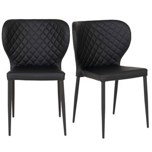 Vars-chaise en cuir synthétique noir (x2)