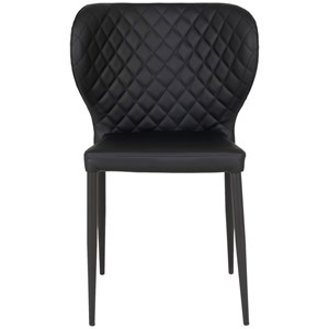 Vars-chaise en cuir synthétique noir (x2)
