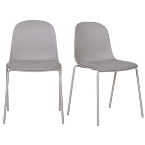 Vick-chaise en tissu, abs et acier gris (x2)