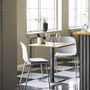 Vick-chaise en tissu, abs et acier gris (x2)