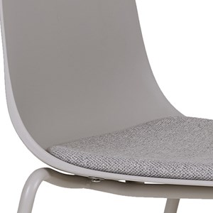Vick-chaise en tissu, abs et acier gris (x2)