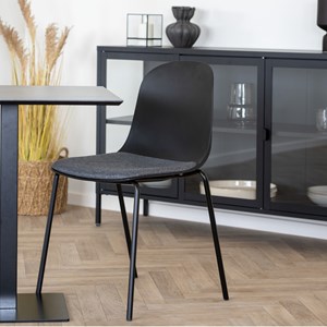 Vick-chaise en tissu, abs et acier noir (x2)