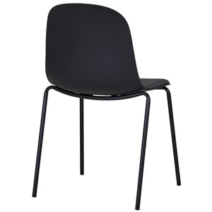 Vick-chaise en tissu, abs et acier noir (x2)