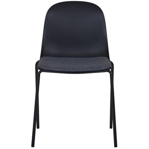 Vick-chaise en tissu, abs et acier noir (x2)