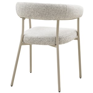 Vito-fauteuil de table en tissu sable et acier beige (x2)