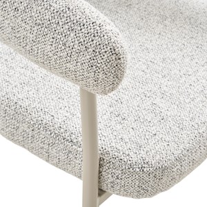 Vito-fauteuil de table en tissu sable et acier beige (x2)