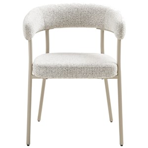 Vito-fauteuil de table en tissu sable et acier beige (x2)