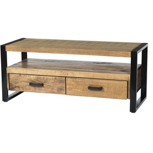 Dacca-meuble tv 120 cm en bois massif et métal