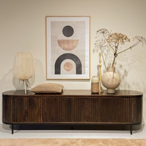 Menton-meuble tv 210 cm en bois massif brun