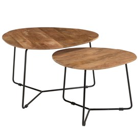 Inaya-set de 2 tables basses en bois massif