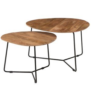 Inaya-set de 2 tables basses en bois massif