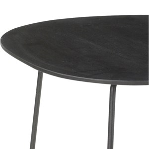 Inaya-set de 2 tables basses en bois massif noir
