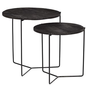 Julia-set de 2 tables basses en bois noir