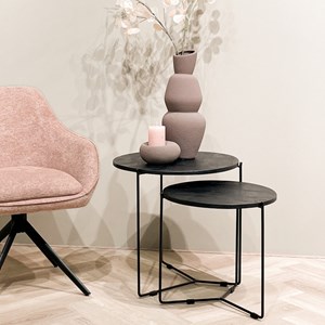 Julia-set de 2 tables basses en bois noir