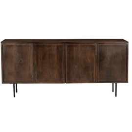 Quadro-buffet 4 portes en bois massif brun