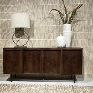 Quadro-buffet 4 portes en bois massif brun