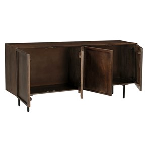 Quadro-buffet 4 portes en bois massif brun
