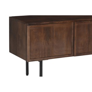 Quadro-meuble tv 180 cm en bois massif brun