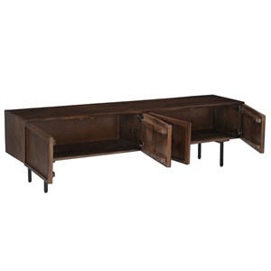 Quadro-meuble tv 180 cm en bois massif brun