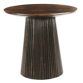 Sienne-table basse ronde d50 cm en bois massif brun