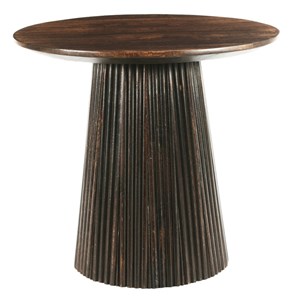 Sienne-table basse ronde d50 cm en bois massif brun