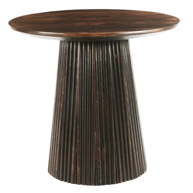 Sienne-table basse ronde d50 cm en bois massif brun