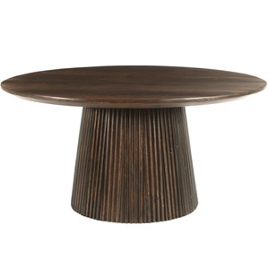 Sienne-table basse ronde d80 cm en bois massif brun