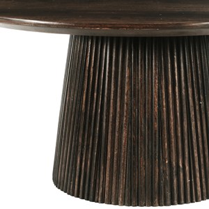 Sienne-table basse ronde d80 cm en bois massif brun