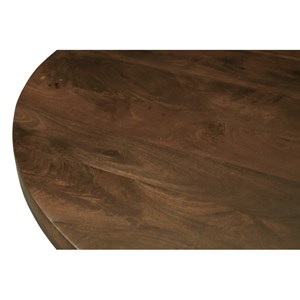 Figari-table basse ronde 50 cm en bois massif brun