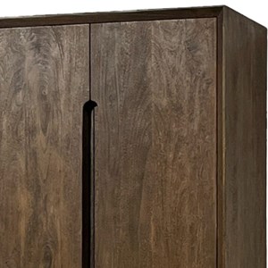 Corte-armoire de rangement 2 portes en bois massif brossé