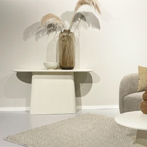 Dolce-console 140 cm en bois massif ivoire