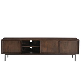 Quarto-meuble tv l.180 cm en bois massif noyer